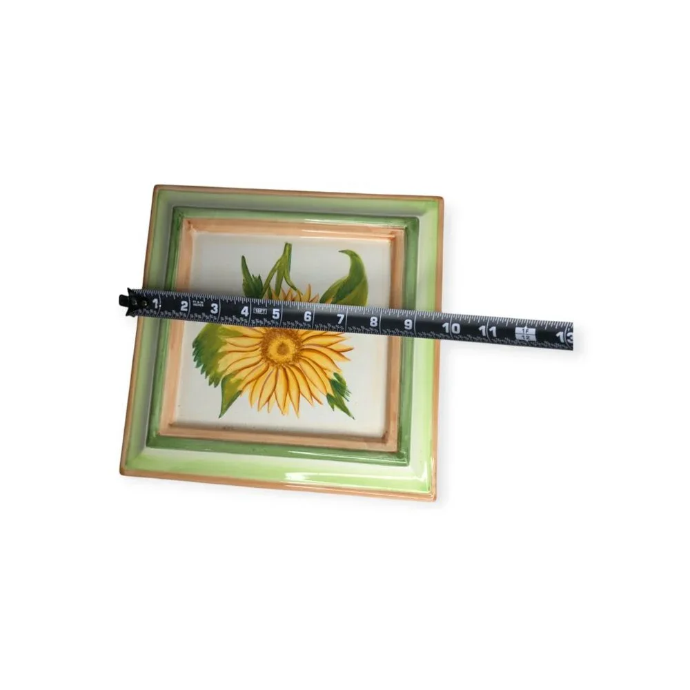 Ceramic Floral Wall Plaques Set of 3 Oval Square & Hexagon
